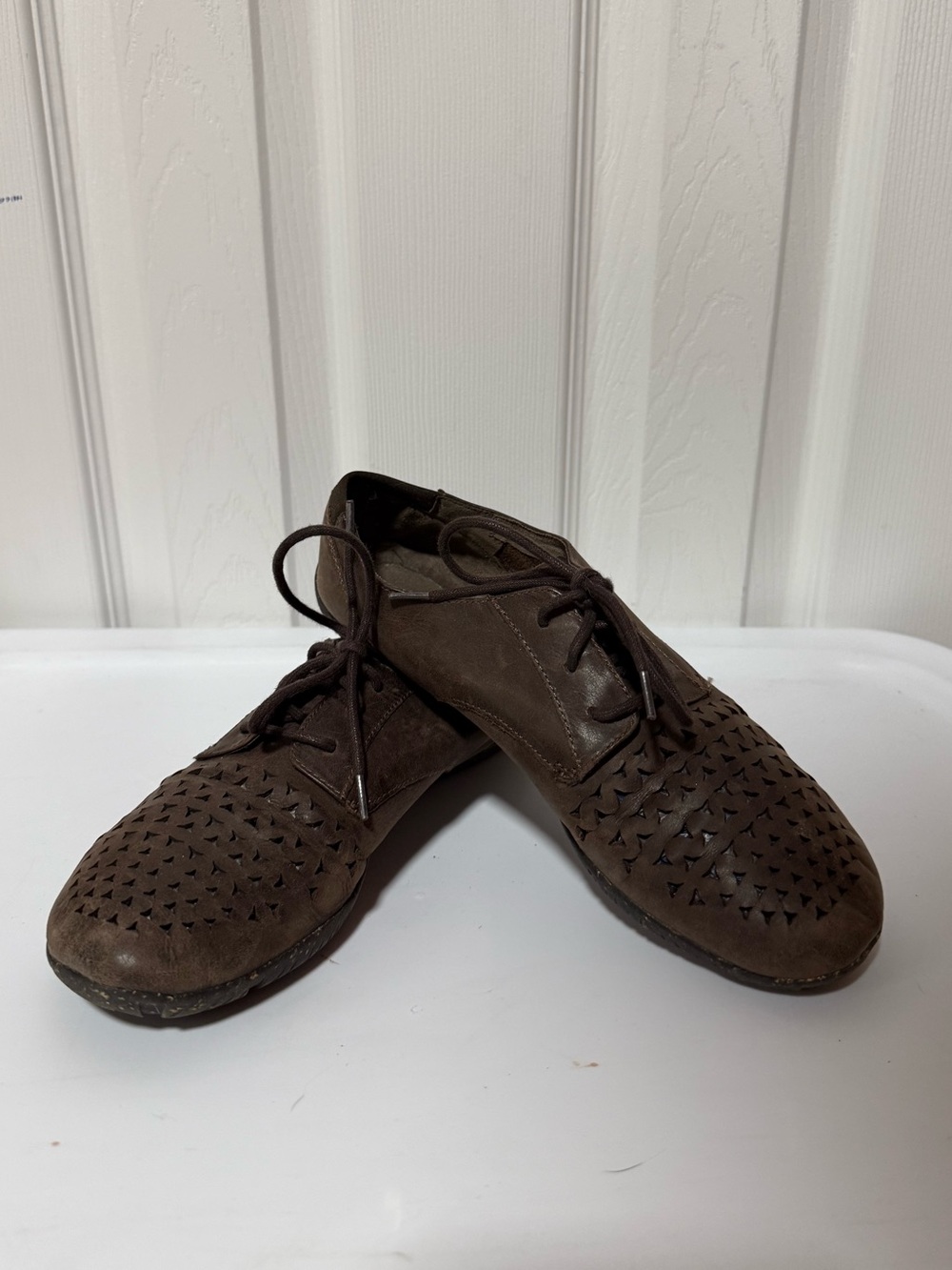 Merrell Dark Brown Perforated Lace-Up Derby Shoes